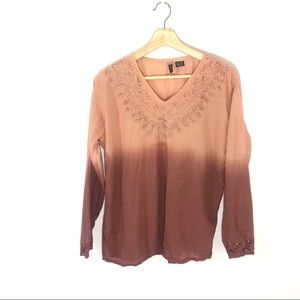 Vintage Kaaku Ombré Sequin Tunic Top Blouse